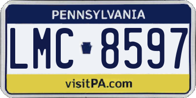PA license plate LMC8597