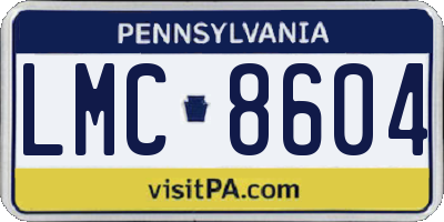 PA license plate LMC8604