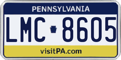 PA license plate LMC8605