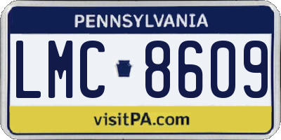 PA license plate LMC8609