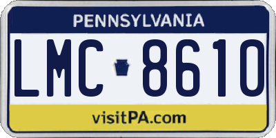 PA license plate LMC8610