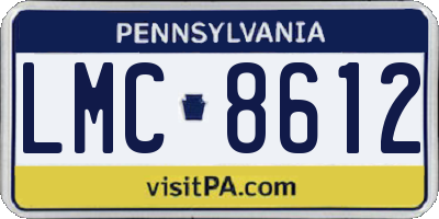 PA license plate LMC8612