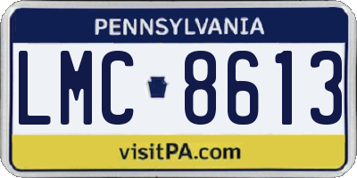 PA license plate LMC8613