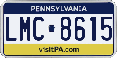 PA license plate LMC8615