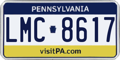 PA license plate LMC8617