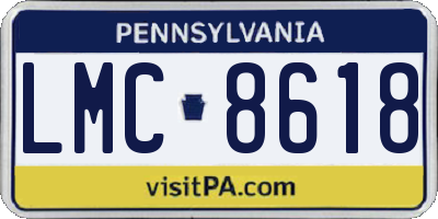 PA license plate LMC8618