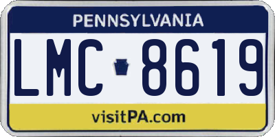 PA license plate LMC8619
