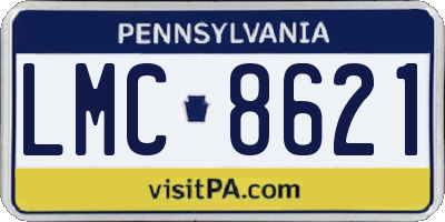PA license plate LMC8621