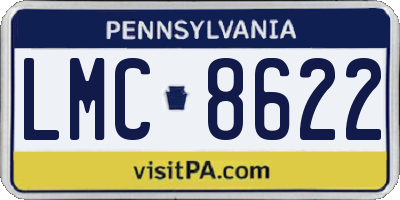 PA license plate LMC8622