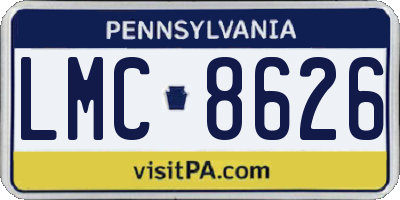 PA license plate LMC8626