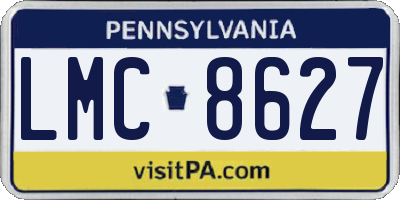 PA license plate LMC8627