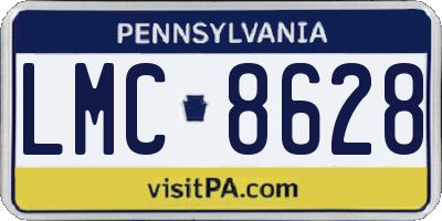 PA license plate LMC8628