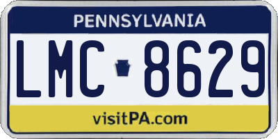 PA license plate LMC8629