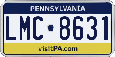 PA license plate LMC8631
