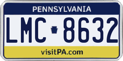 PA license plate LMC8632