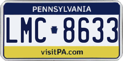 PA license plate LMC8633