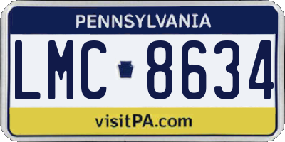 PA license plate LMC8634