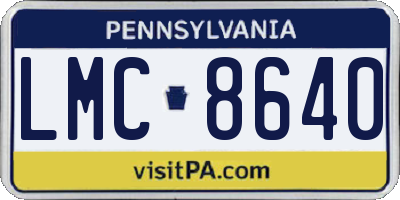 PA license plate LMC8640