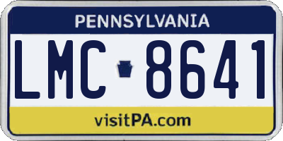 PA license plate LMC8641