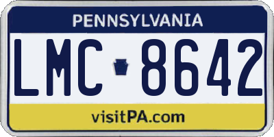 PA license plate LMC8642