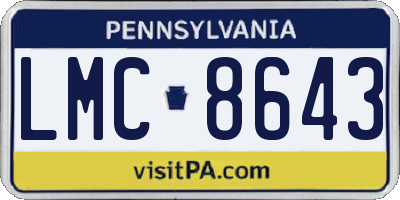 PA license plate LMC8643