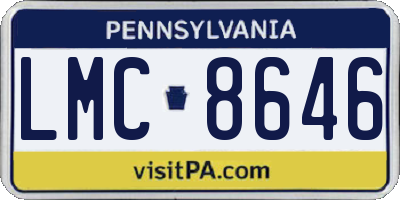 PA license plate LMC8646