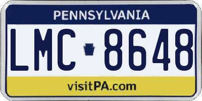 PA license plate LMC8648