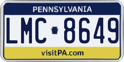 PA license plate LMC8649