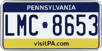 PA license plate LMC8653