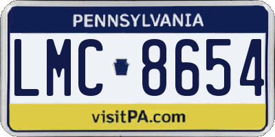 PA license plate LMC8654