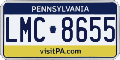 PA license plate LMC8655
