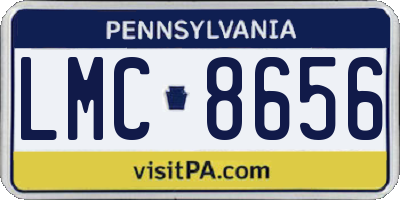 PA license plate LMC8656