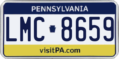 PA license plate LMC8659