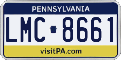 PA license plate LMC8661