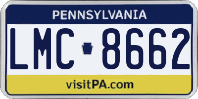 PA license plate LMC8662