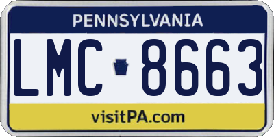 PA license plate LMC8663