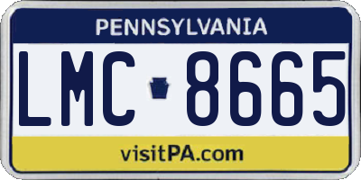 PA license plate LMC8665