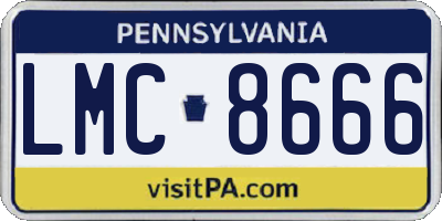 PA license plate LMC8666