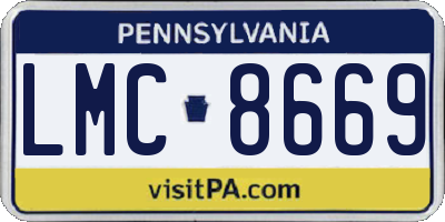 PA license plate LMC8669
