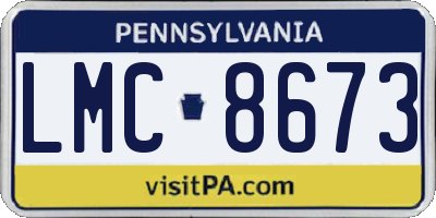PA license plate LMC8673