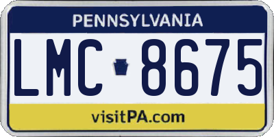 PA license plate LMC8675