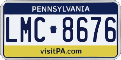 PA license plate LMC8676