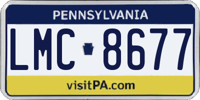 PA license plate LMC8677