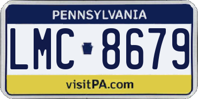 PA license plate LMC8679