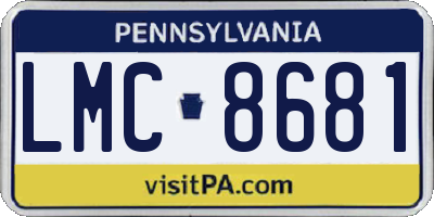 PA license plate LMC8681