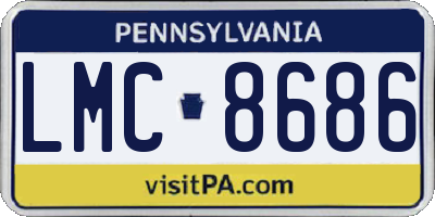 PA license plate LMC8686