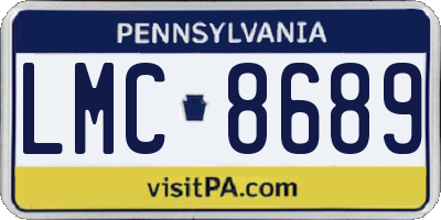 PA license plate LMC8689