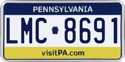 PA license plate LMC8691