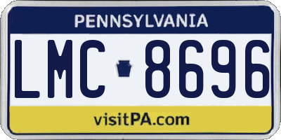 PA license plate LMC8696