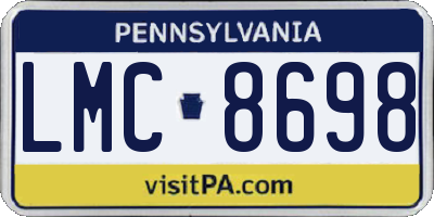 PA license plate LMC8698